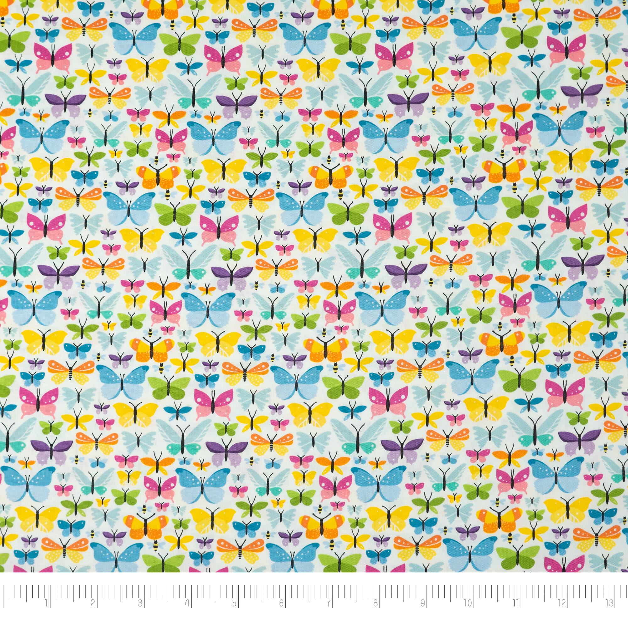 SINGER Multi Butterfly Cotton Fabric